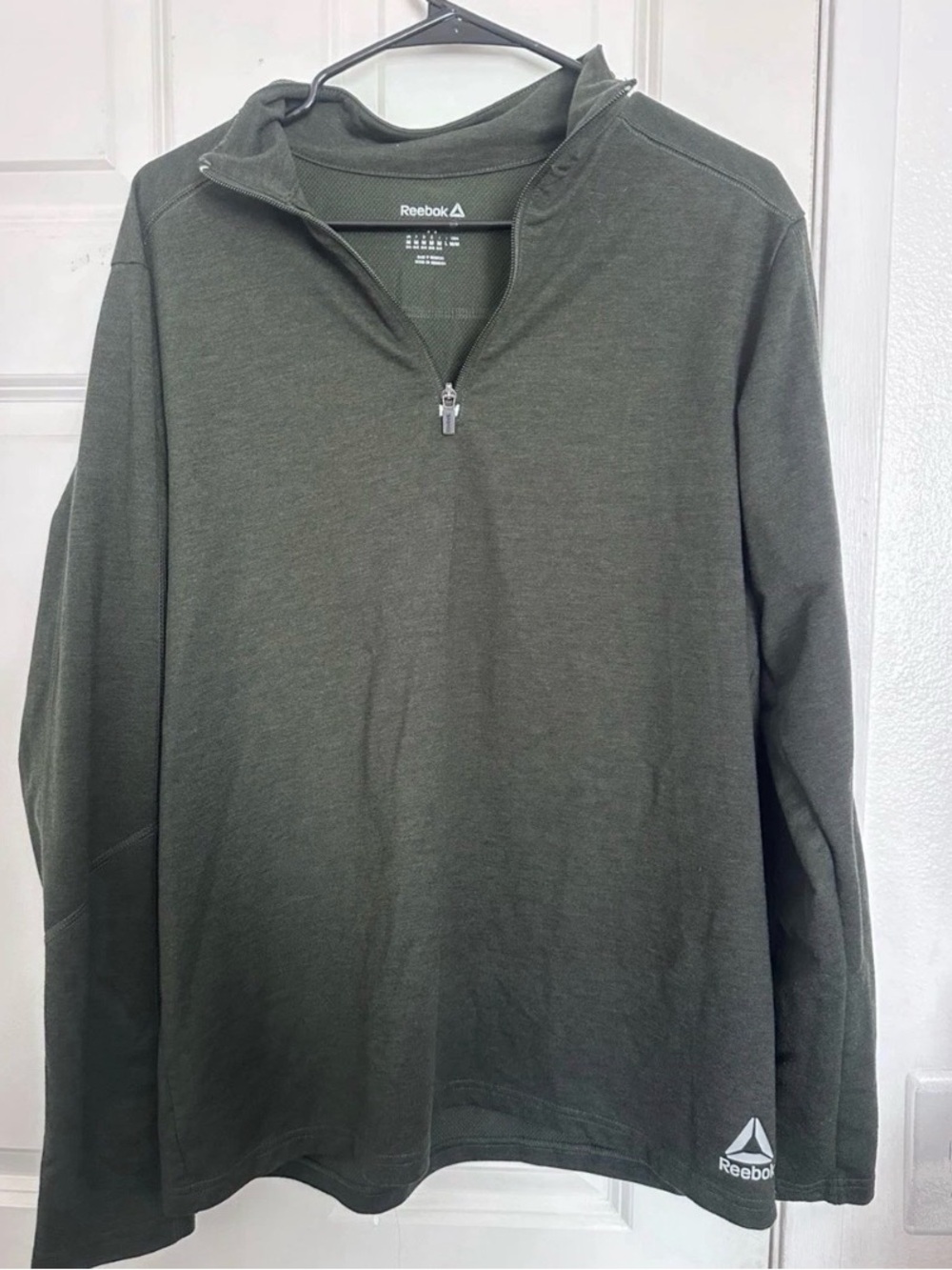Reebok Men's Olive Green Half-Zip Pullover